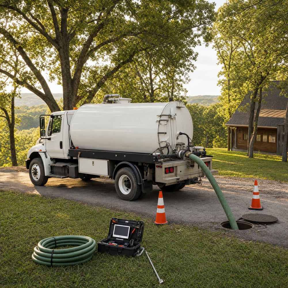 Finley River Septic service equipment near Ozark, MO